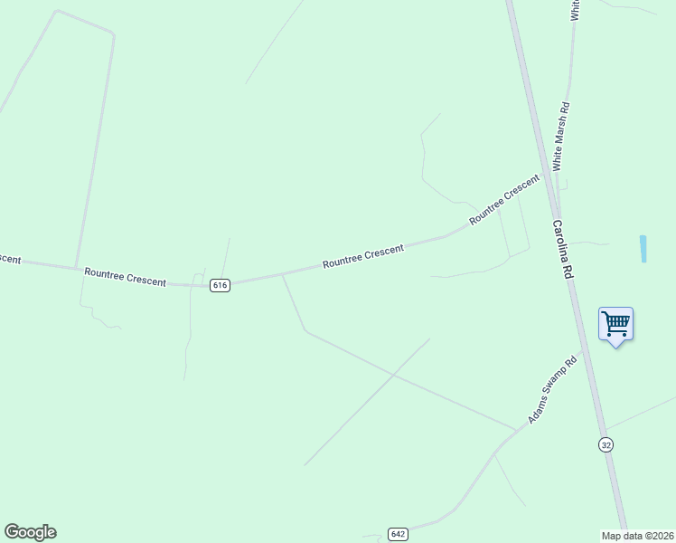 map of restaurants, bars, coffee shops, grocery stores, and more near 1075 County Road 616 in Suffolk