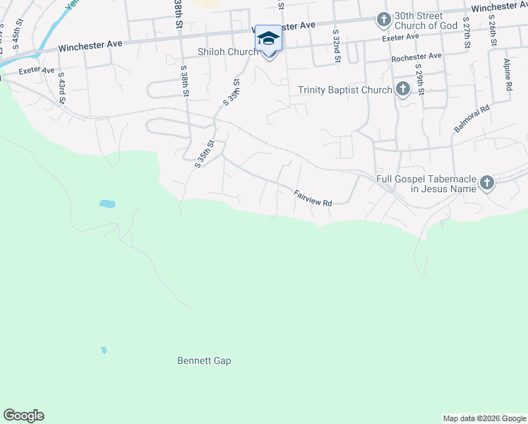 map of restaurants, bars, coffee shops, grocery stores, and more near 604 South 35th Street in Middlesboro