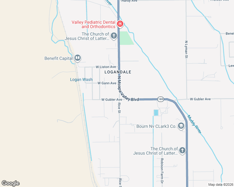 map of restaurants, bars, coffee shops, grocery stores, and more near 2925 Rice Street in Moapa Valley