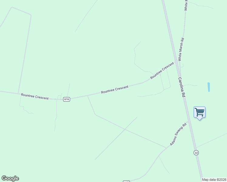 map of restaurants, bars, coffee shops, grocery stores, and more near 1094-1274 Rountree Crescent in Suffolk