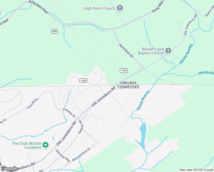map of restaurants, bars, coffee shops, grocery stores, and more near 165 Monument Ridge Drive in Bristol