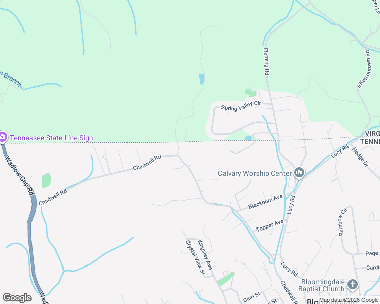 map of restaurants, bars, coffee shops, grocery stores, and more near 725 Chadwell Road in Kingsport