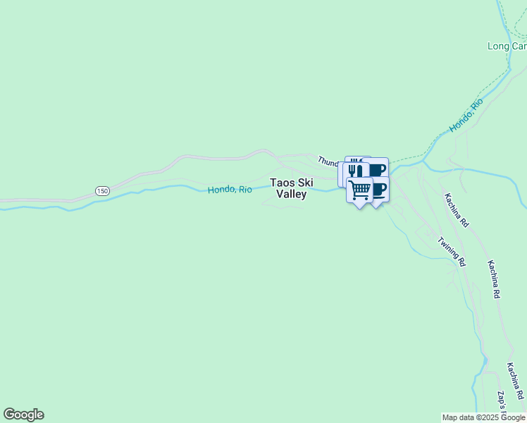 map of restaurants, bars, coffee shops, grocery stores, and more near 1201-1299 State Highway 150 in Taos Ski Valley