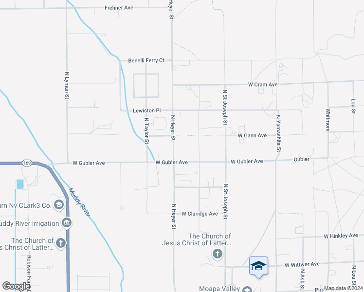 map of restaurants, bars, coffee shops, grocery stores, and more near North Heyer Street in Moapa Valley