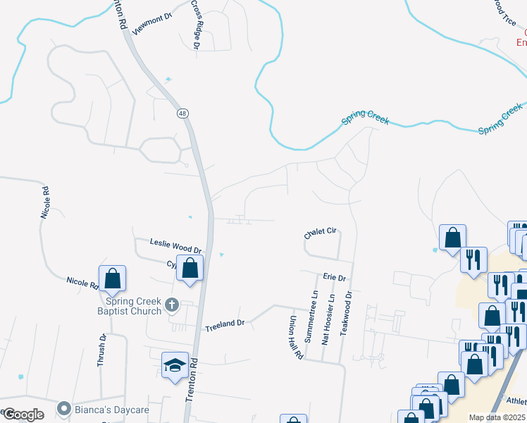 map of restaurants, bars, coffee shops, grocery stores, and more near 367 Mcgee Court in Clarksville
