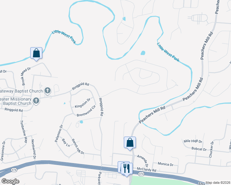 map of restaurants, bars, coffee shops, grocery stores, and more near 1032 Ishee Drive in Clarksville