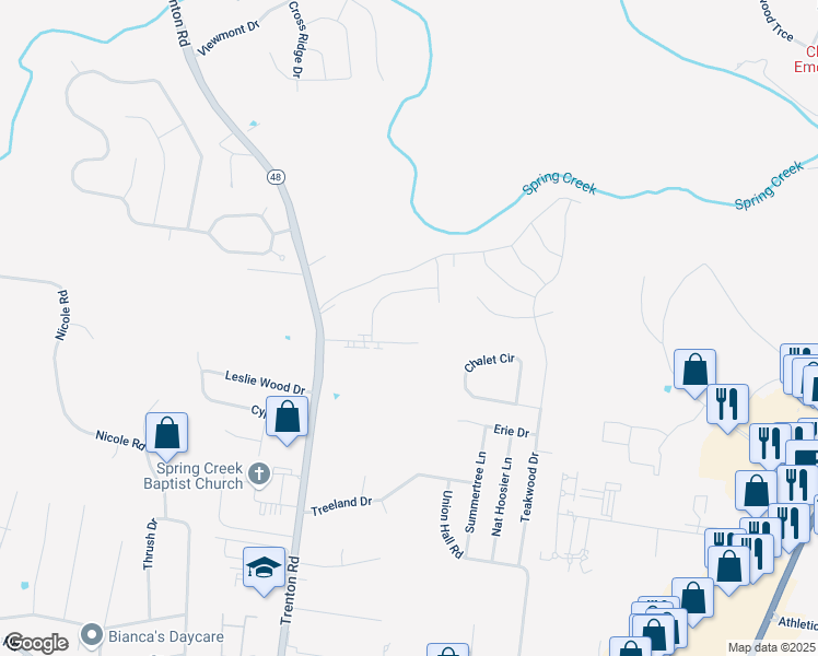 map of restaurants, bars, coffee shops, grocery stores, and more near 367 Mcgee Court in Clarksville