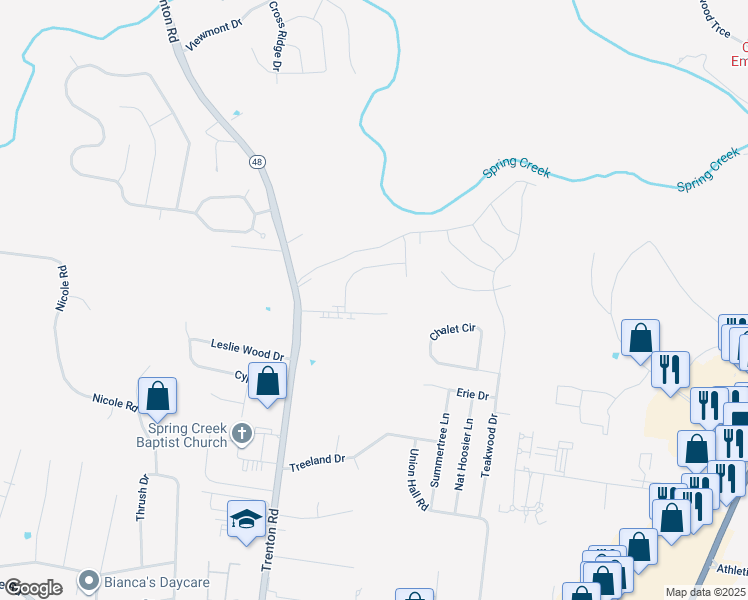 map of restaurants, bars, coffee shops, grocery stores, and more near 367 Mcgee Court in Clarksville