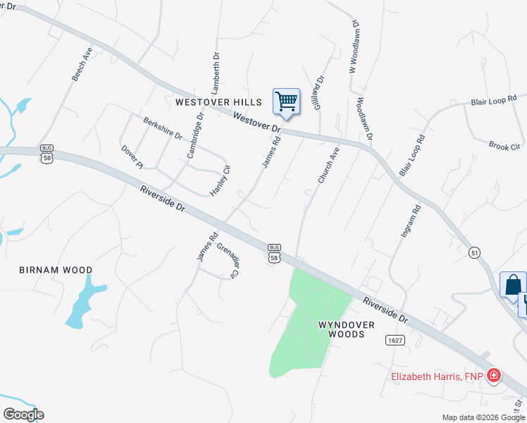 map of restaurants, bars, coffee shops, grocery stores, and more near 155 James Road in Danville