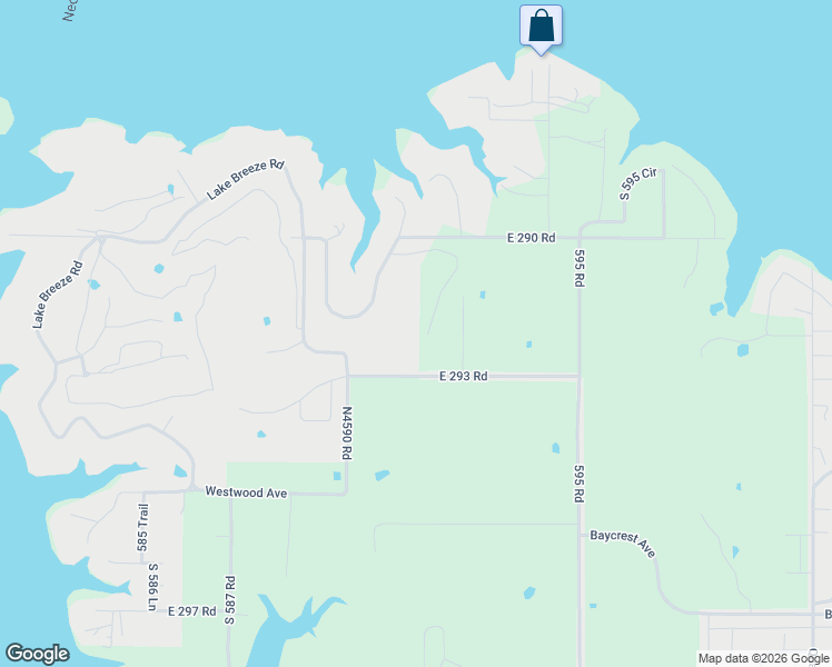 map of restaurants, bars, coffee shops, grocery stores, and more near 4931 Lost Cove Road in Grove