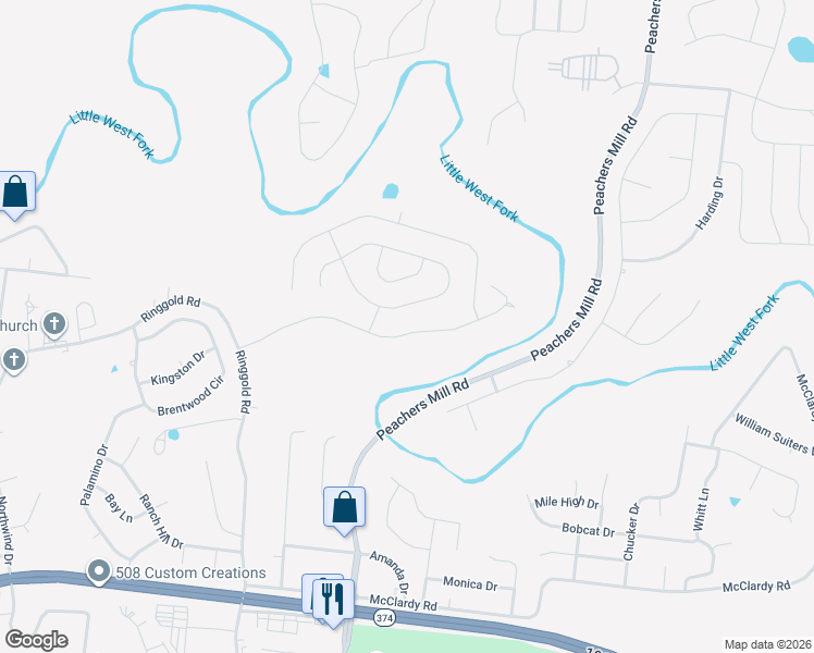 map of restaurants, bars, coffee shops, grocery stores, and more near 1113 Ishee Drive in Clarksville