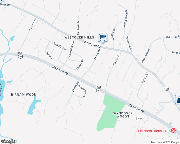 map of restaurants, bars, coffee shops, grocery stores, and more near 155 James Road in Danville