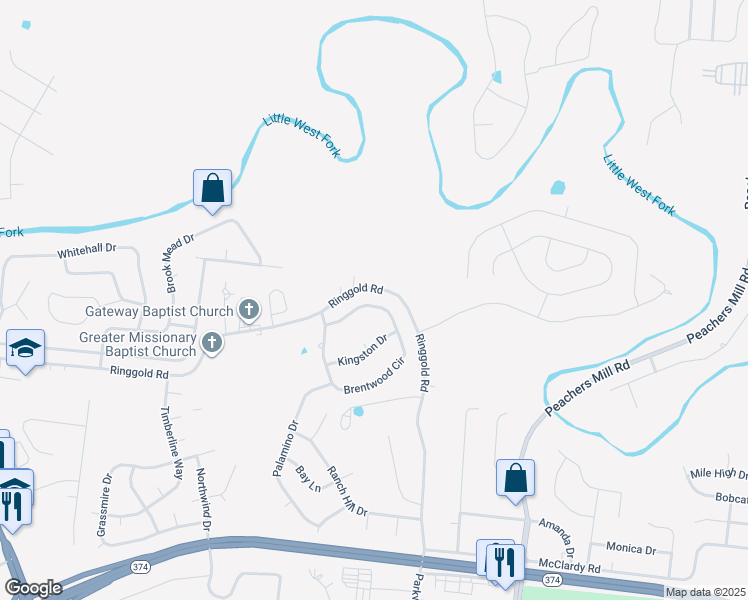 map of restaurants, bars, coffee shops, grocery stores, and more near 511 Brentwood Circle in Clarksville