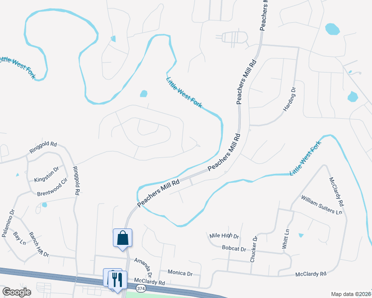 map of restaurants, bars, coffee shops, grocery stores, and more near 1161 Ishee Drive in Clarksville