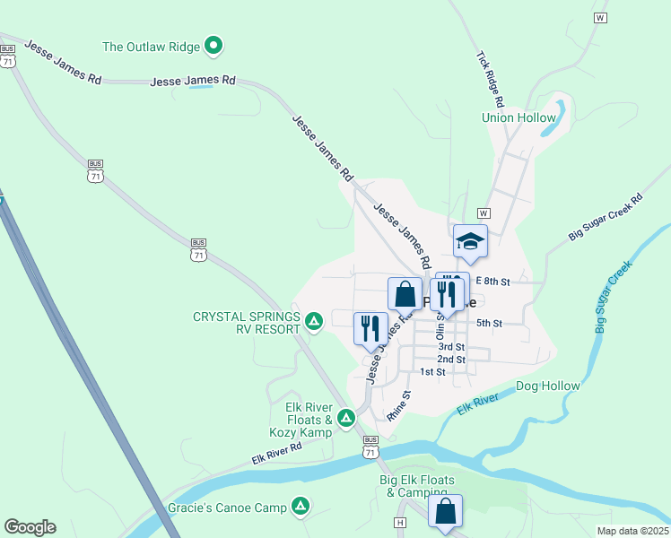 map of restaurants, bars, coffee shops, grocery stores, and more near 101-105 Saint John Boulevard in Pineville