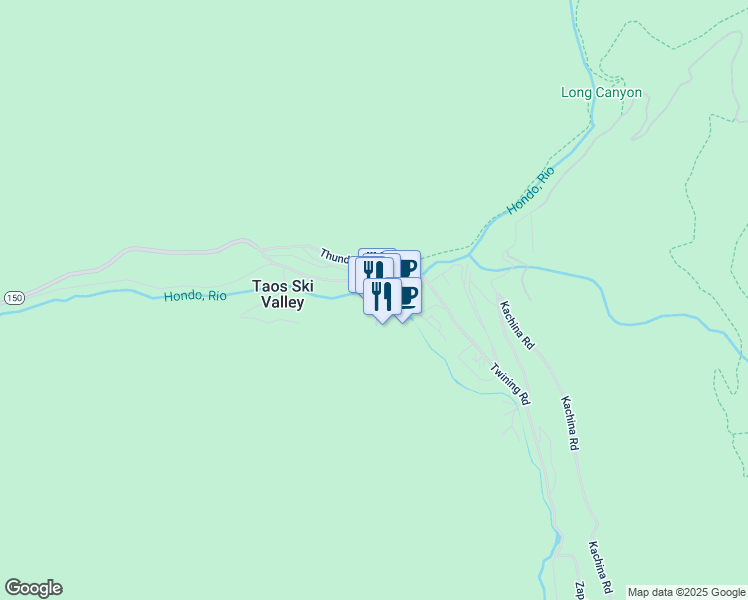 map of restaurants, bars, coffee shops, grocery stores, and more near 103 Sutton Place in Taos Ski Valley