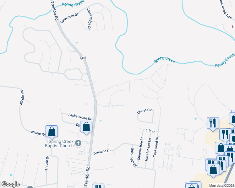 map of restaurants, bars, coffee shops, grocery stores, and more near 367 Mcgee Court in Clarksville