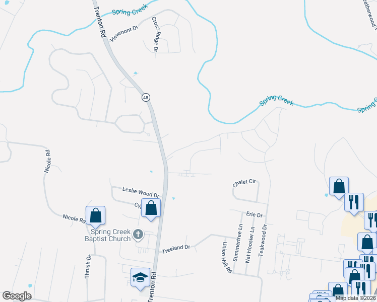 map of restaurants, bars, coffee shops, grocery stores, and more near 1101 Ziva Lane in Clarksville