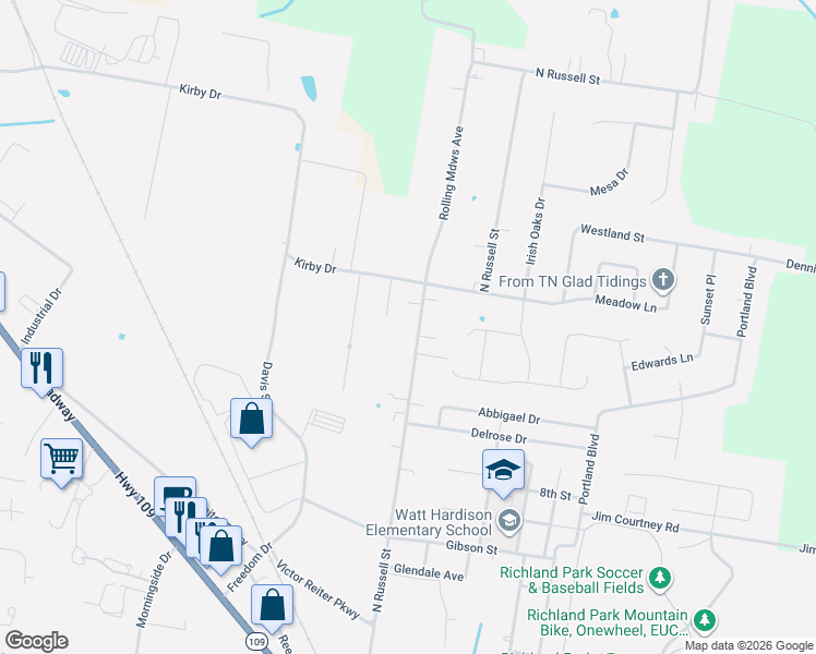map of restaurants, bars, coffee shops, grocery stores, and more near 512 North Russell Street in Portland