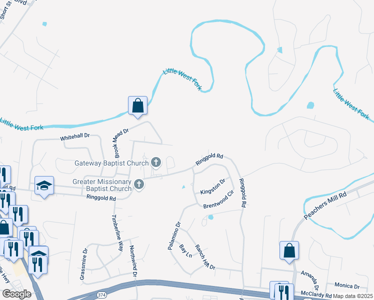 map of restaurants, bars, coffee shops, grocery stores, and more near 210 Sarah Elizabeth Drive in Clarksville