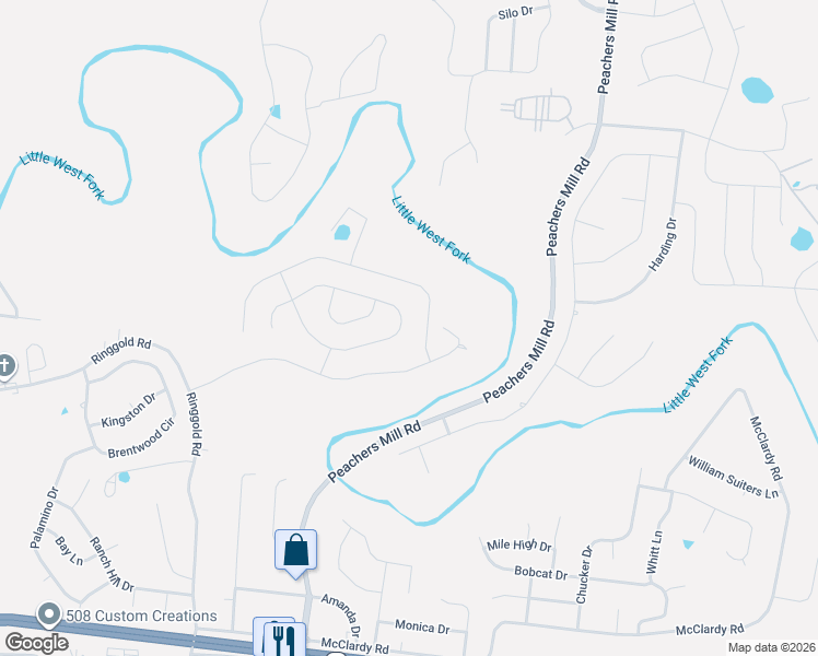 map of restaurants, bars, coffee shops, grocery stores, and more near 776 Crestone Lane in Clarksville