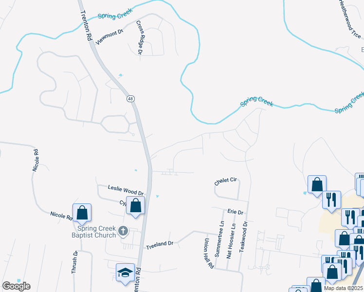 map of restaurants, bars, coffee shops, grocery stores, and more near Gibbs Lane in Clarksville
