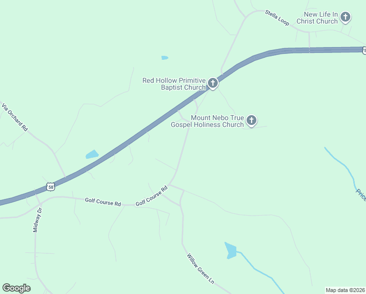 map of restaurants, bars, coffee shops, grocery stores, and more near 3534 Golf Course Road in Spencer