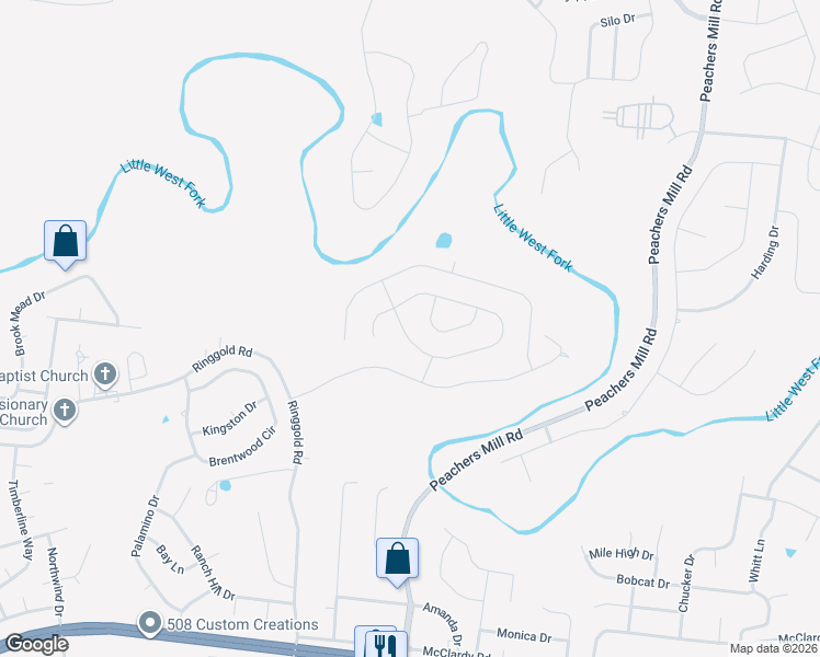 map of restaurants, bars, coffee shops, grocery stores, and more near 1073 Castlerock Drive in Clarksville
