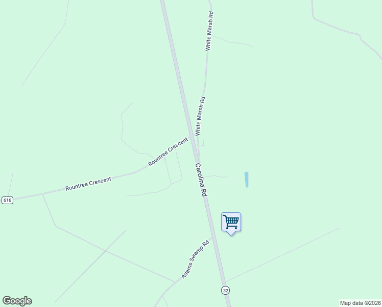 map of restaurants, bars, coffee shops, grocery stores, and more near 4269 Virginia 32 in Suffolk