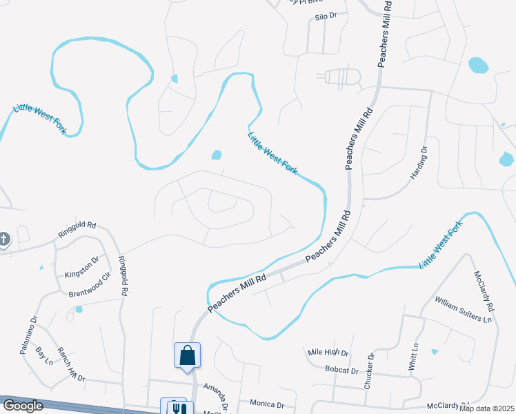 map of restaurants, bars, coffee shops, grocery stores, and more near 776 Crestone Lane in Clarksville