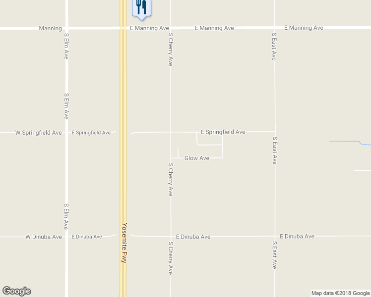 map of restaurants, bars, coffee shops, grocery stores, and more near 9528 South Cherry Avenue in Fresno