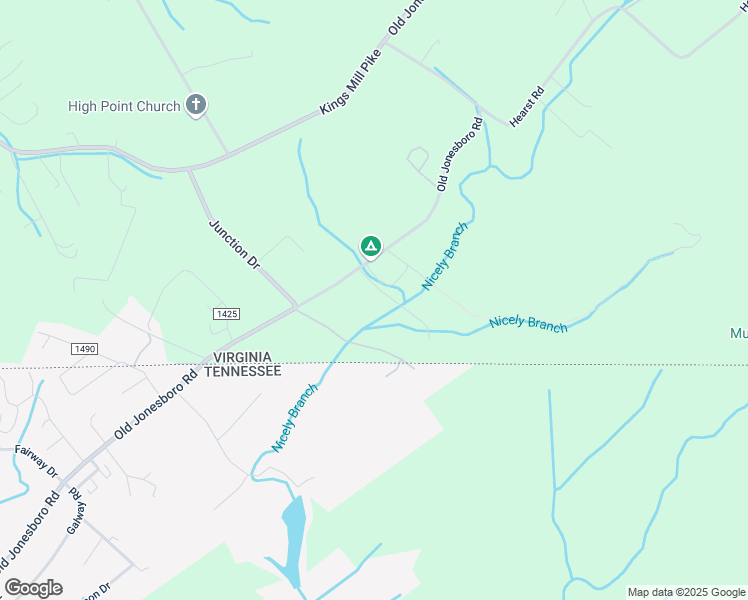 map of restaurants, bars, coffee shops, grocery stores, and more near 14334 Old Jonesboro Road in Bristol