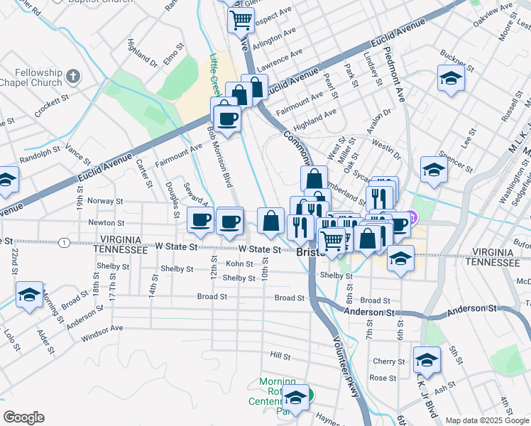 map of restaurants, bars, coffee shops, grocery stores, and more near Newton Street in Bristol