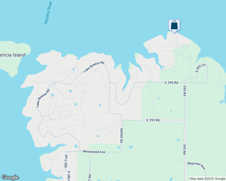 map of restaurants, bars, coffee shops, grocery stores, and more near 4983 Lake Breeze Road in Grove