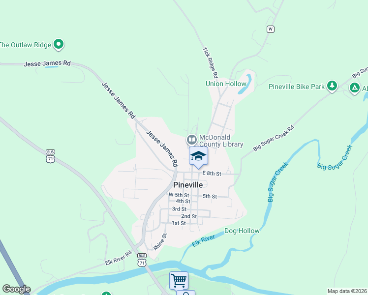 map of restaurants, bars, coffee shops, grocery stores, and more near 811 Bailey Road in Pineville
