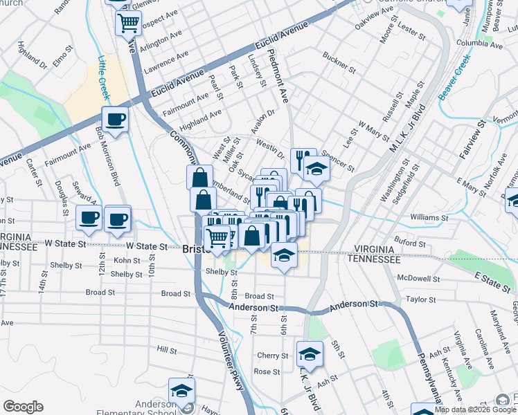 map of restaurants, bars, coffee shops, grocery stores, and more near 700 Cumberland St in Bristol