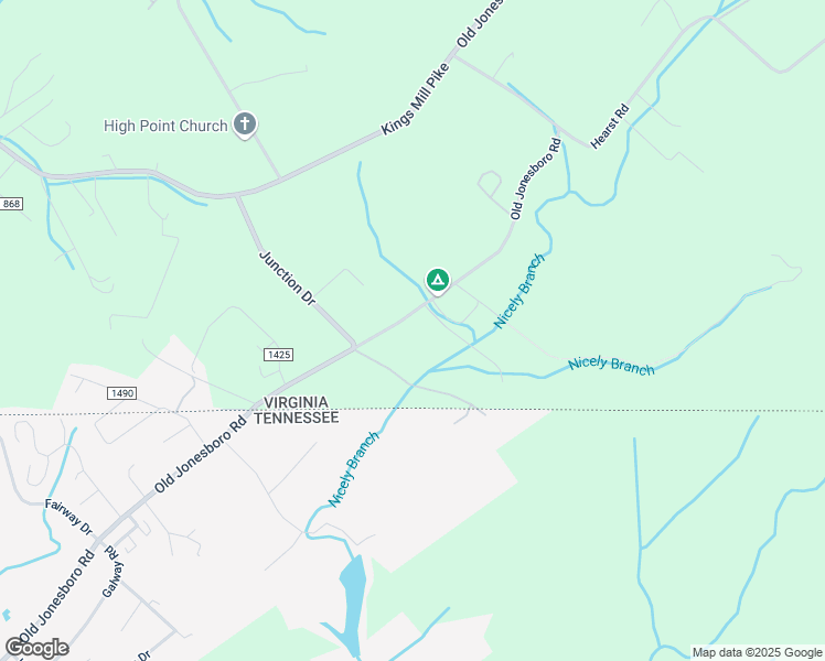 map of restaurants, bars, coffee shops, grocery stores, and more near 14334 Old Jonesboro Road in Bristol