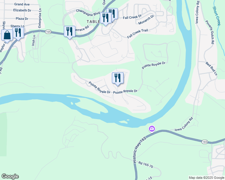 map of restaurants, bars, coffee shops, grocery stores, and more near 267 Bunker Ridge Drive in Branson