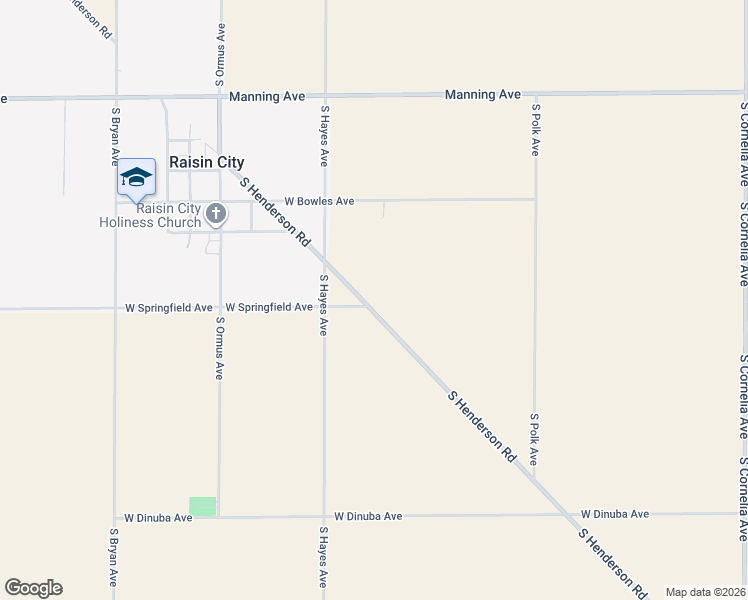 map of restaurants, bars, coffee shops, grocery stores, and more near 9496 South Henderson Road in Raisin City