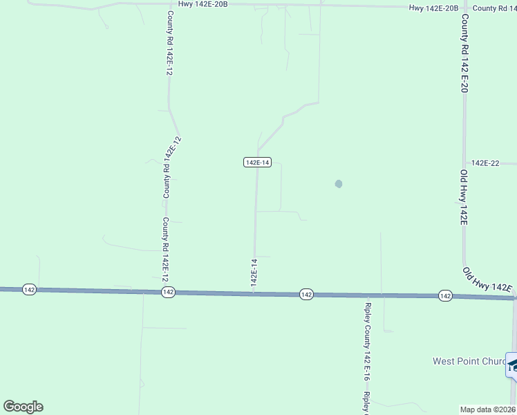 map of restaurants, bars, coffee shops, grocery stores, and more near County Road 142E-14 in Doniphan