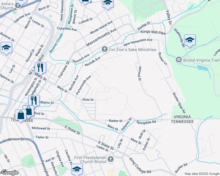 map of restaurants, bars, coffee shops, grocery stores, and more near 1198 Corporation Street in Bristol