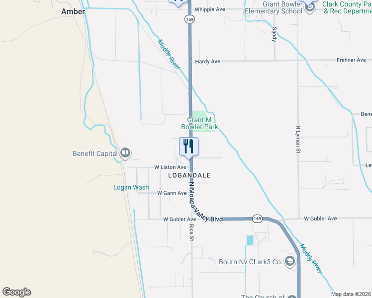 map of restaurants, bars, coffee shops, grocery stores, and more near 3175 North Moapa Valley Boulevard in Moapa Valley