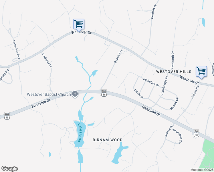 map of restaurants, bars, coffee shops, grocery stores, and more near 197 Beech Avenue in Danville