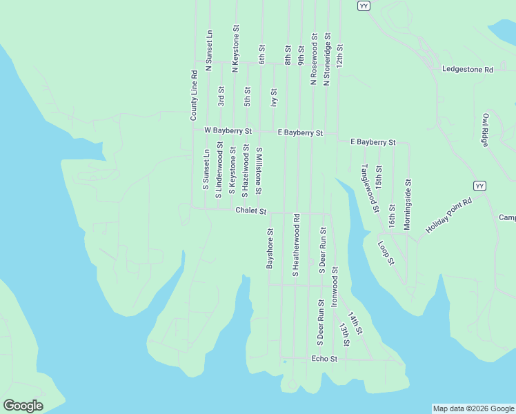 map of restaurants, bars, coffee shops, grocery stores, and more near 299 S Millstone St in Shell Knob