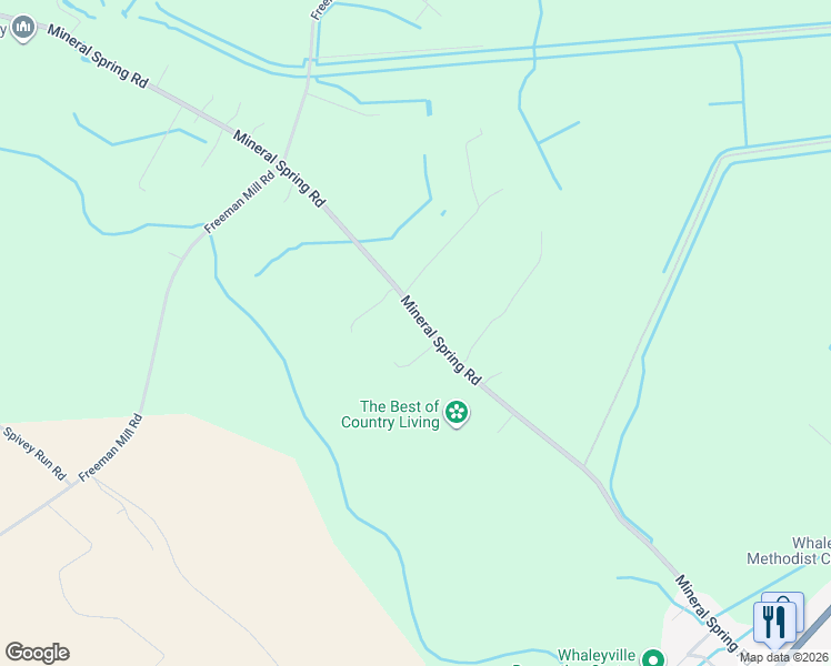 map of restaurants, bars, coffee shops, grocery stores, and more near 5084 Mineral Spring Road in Suffolk