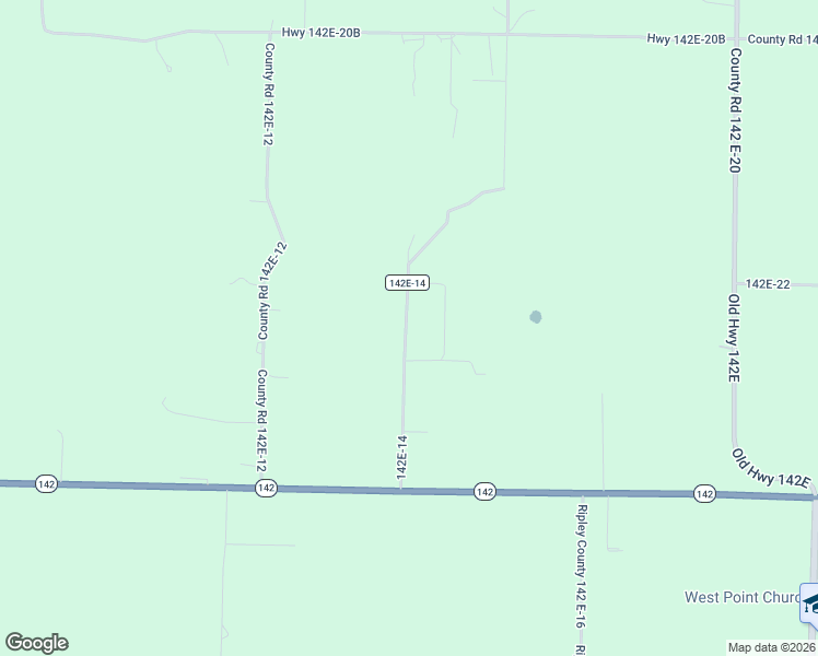 map of restaurants, bars, coffee shops, grocery stores, and more near County Road 142E-14 in Doniphan