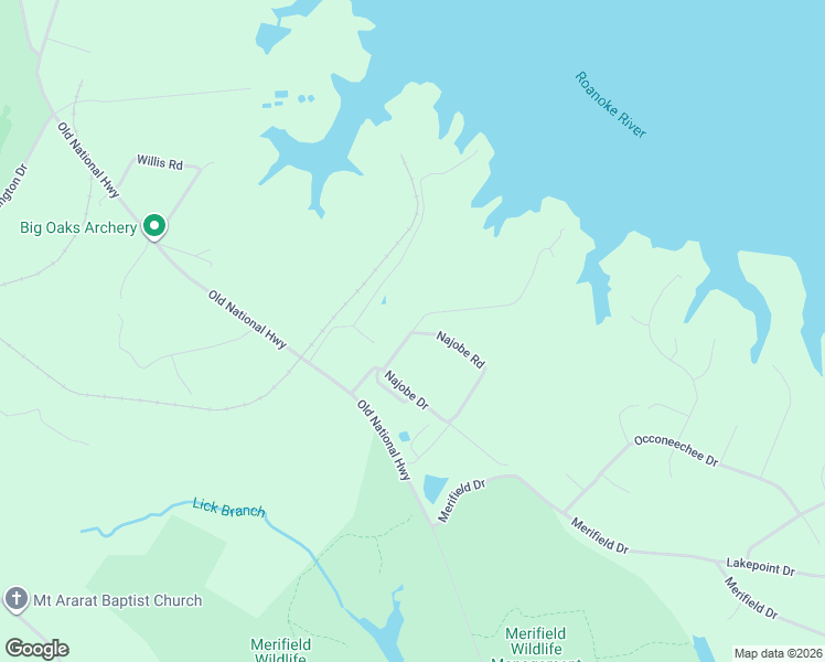 map of restaurants, bars, coffee shops, grocery stores, and more near 104 Najobe Point Road in Clarksville