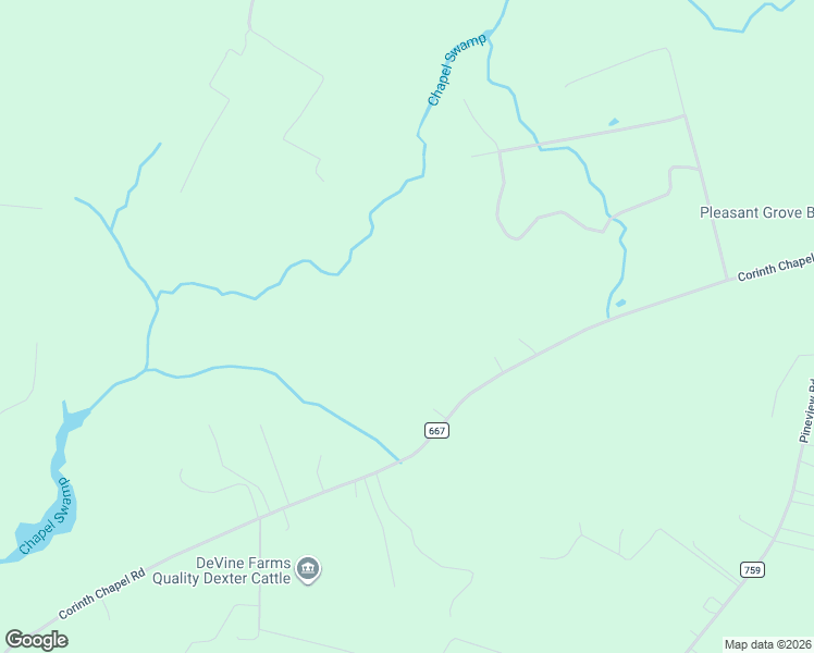 map of restaurants, bars, coffee shops, grocery stores, and more near 6932 Corinth Chapel Road in Suffolk