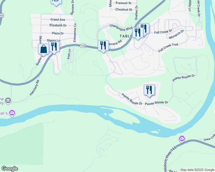 map of restaurants, bars, coffee shops, grocery stores, and more near 237 Devonshire Drive in Branson