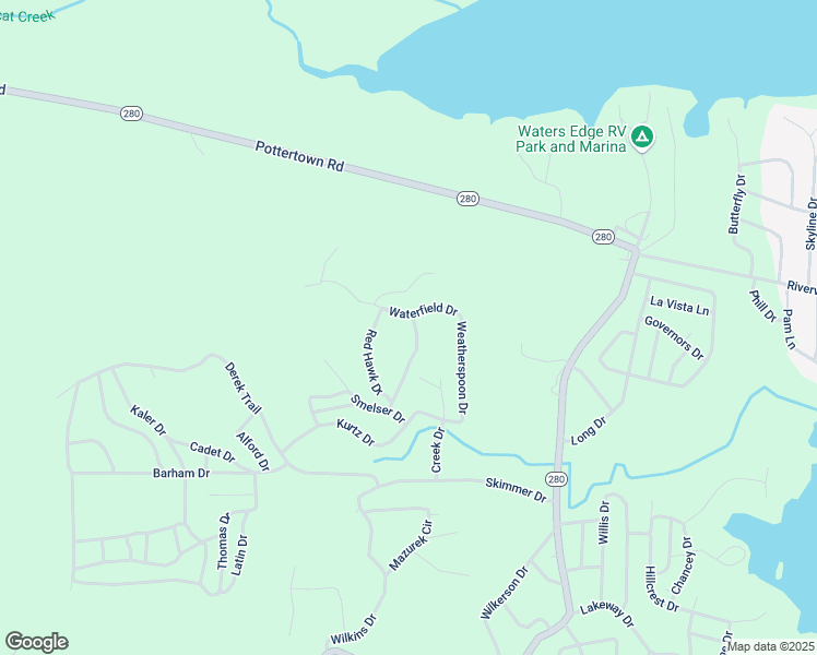 map of restaurants, bars, coffee shops, grocery stores, and more near 123 Waterfield Drive in Murray